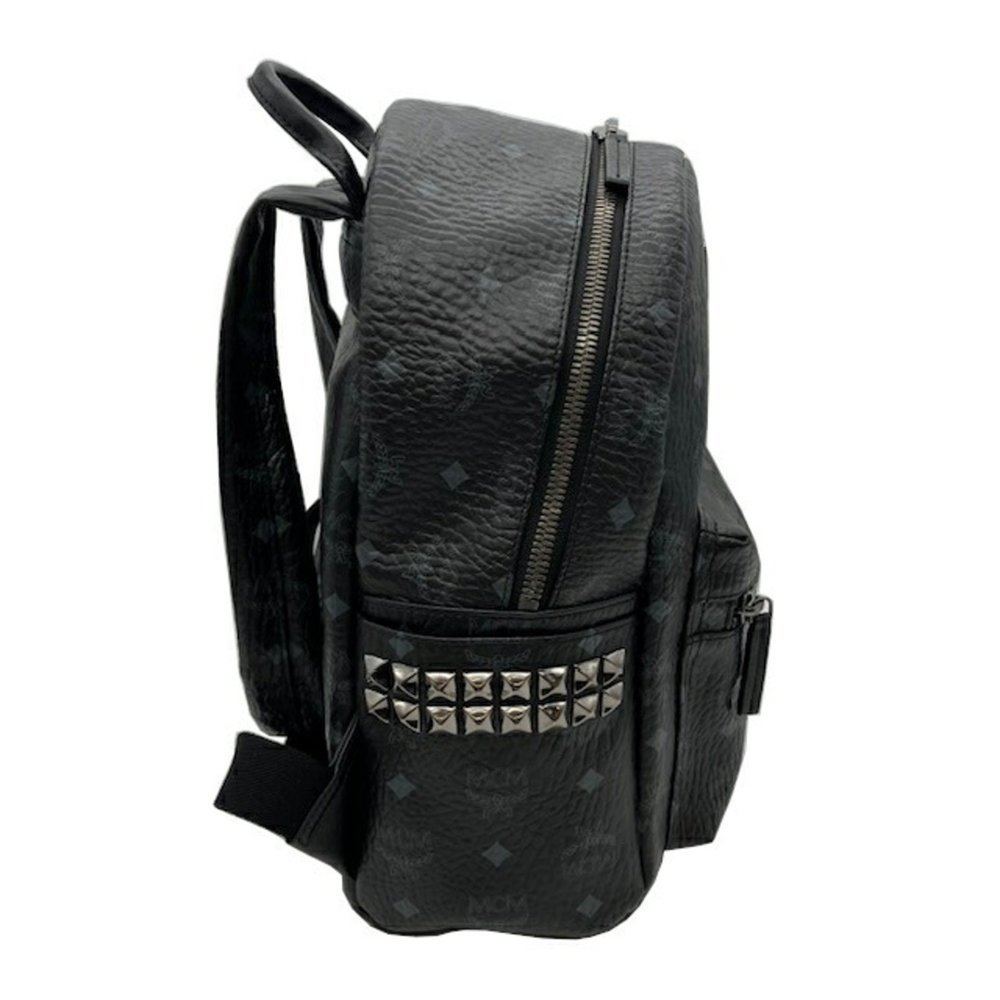 Mcm Backpack Side Studs Leather Black Rucksack - image 4